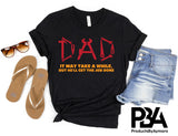 Dad It May Take A While But He'll Get The Job Done Happy Father's Day Celebration Dad's Day Man Male Parental Daddy's Special Day Paternal Recognition Parenting Appreciation SVG JPG PNG Cricut Sublimation Print Cutting Designs