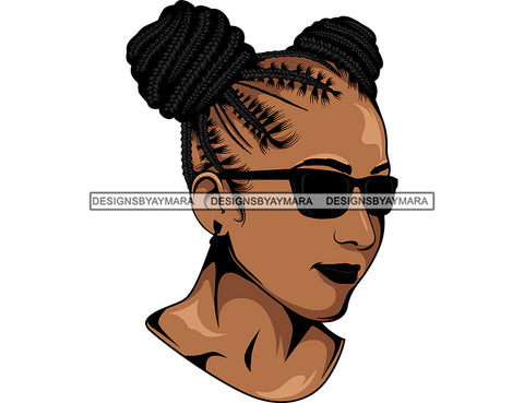 Melanin Woman Head Braids Hairstyle African American Latina Woman Salon Logo Goddess Fulani Knotless Cornrows Braided Updo Twists Box Faux Locs Crochet Braids Design Element SVG JPG PNG Vector Clipart Cricut Silhouette Cut Cutting