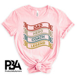 Dad Hero Coach Legend Happy Father's Day Celebration Love Dad's Day Man Male Parental Daddy's Special Day Paternal Recognition Parenting Appreciation SVG JPG PNG Cricut Sublimation Print Cutting Designs