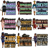 Bundle 9 Afro Beautiful Classy Lady Educated Successful Woman Life Quotes SVG Files For Cutting and More!