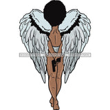 Afro Angel Black Woman SVG Cutting Files For Silhouette Cricut and More