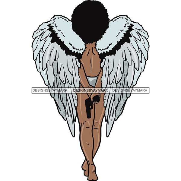 Afro Angel Black Woman SVG Cutting Files For Silhouette Cricut and More