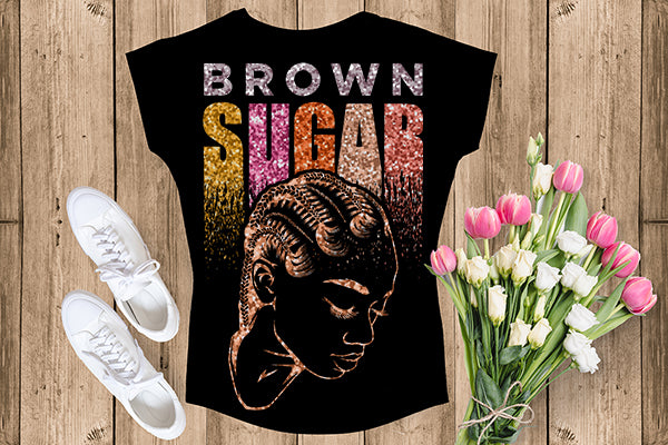 Brown Sugar Melanin Woman Sparkles African American Female Nubian Designs For T-Shirts Sublimation Print Cut Cutting SVG PNG JPG Vector Files
