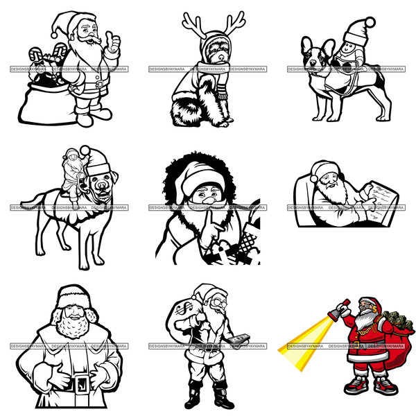 Mega Bundle 106 Christmas Designs Cold Weather Snow Santa Winter SVG PNG JPG Cutting Designs Silhouette Sublimation