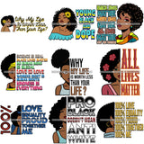 Bundle 9 Black Lives Matter Humanity Social Protest Justice Racism Movement SVG PNG JPG Vector Cutting Files