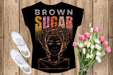 Brown Sugar Melanin Woman Sparkles African American Female Nubian Designs For T-Shirts Sublimation Print Cut Cutting SVG PNG JPG Vector Files