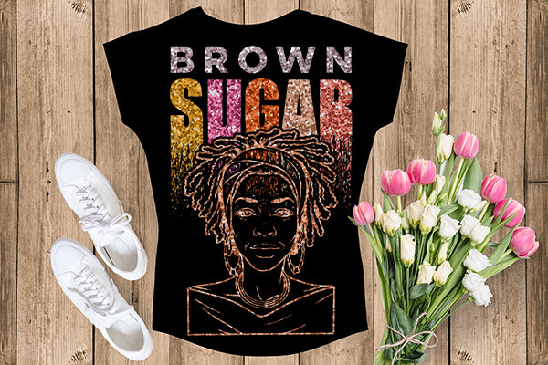 Brown Sugar Melanin Woman Sparkles African American Female Nubian Designs For T-Shirts Sublimation Print Cut Cutting SVG PNG JPG Vector Files
