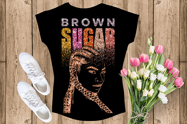 Brown Sugar Melanin Woman Sparkles African American Female Nubian Designs For T-Shirts Sublimation Print Cut Cutting SVG PNG JPG Vector Files