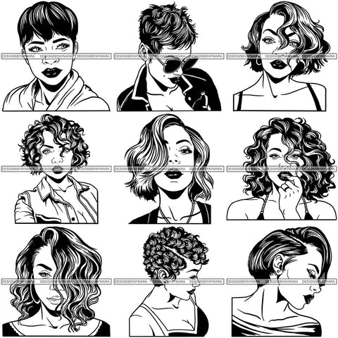 Bundle 9 Afro Latina Woman SVG Cutting Files For Silhouette Cricut and More