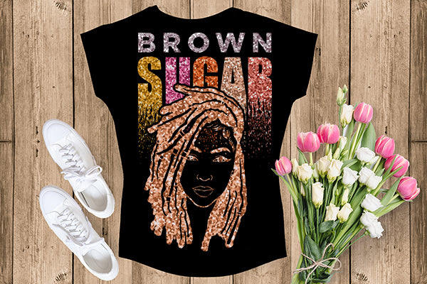 Brown Sugar Melanin Woman Sparkles African American Female Nubian Designs For T-Shirts Sublimation Print Cut Cutting SVG PNG JPG Vector Files