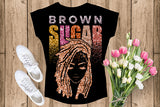Brown Sugar Melanin Woman Sparkles African American Female Nubian Designs For T-Shirts Sublimation Print Cut Cutting SVG PNG JPG Vector Files