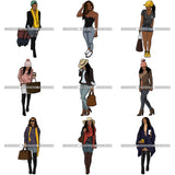 Bundle 9 Fashion Diva Glamour Afro Classy Sexy Lady SVG PNG JPG Vector Files For Cutting and More