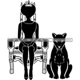 Afro Queen Silhouette SVG African Goddess Cutting Files 1