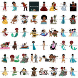 Princesses and Heroes Cartoon Character Designs Black Princess Black Hero Designs For Sublimation SVG PNG JPG Cutting Files Cricut Silhouette
