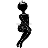 Afro Queen Silhouette SVG African Goddess Cutting Files 1