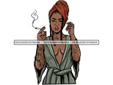 Woman Smoking Pot Deadlock Braids Hairstyle Rasta Queen Blunt Weed Cannabis 420 Marijuana Stoner High Life PNG Files For Print Not For Cutting