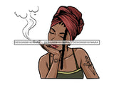Woman Smoking Pot Deadlock Braids Hairstyle Rasta Queen Blunt Weed Cannabis 420 Marijuana Stoner High Life PNG Files For Print Not For Cutting