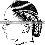 Afro Woman Braids Dreads Dreadlocks Hairstyle SVG Cut Files For Silhouette and Cricut