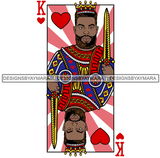 Ace King Man Royalty Blackjack Casino Card Game Attractive Black Man Bearded Hipster Male Guy Hombre Macho Manly SVG Files For Cutting
