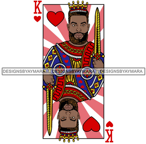 Ace King Man Royalty Blackjack Casino Card Game Attractive Black Man Bearded Hipster Male Guy Hombre Macho Manly SVG Files For Cutting