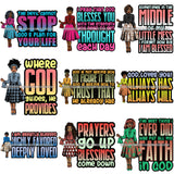Bundle 9 Afro Lola Classy God Lord Faith Prayers Quotes .SVG Clipart Cutting Files For Silhouette and Cricut and More!