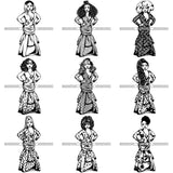 Bundle 9 Afro Lola Boss Fashion Diva Glamour .SVG Cutting Files For Silhouette and Cricut and More!