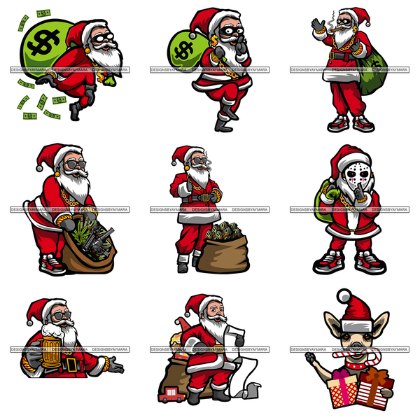 Mega Bundle 106 Christmas Designs Cold Weather Snow Santa Winter SVG PNG JPG Cutting Designs Silhouette Sublimation