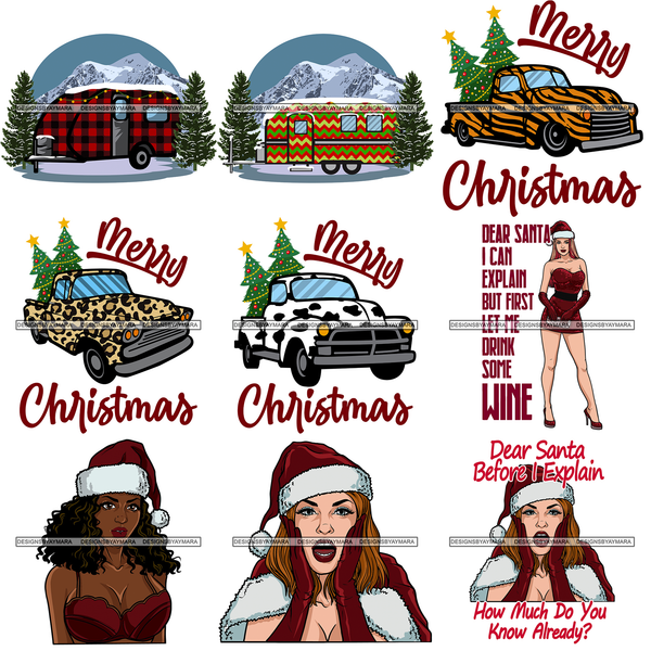Mega Bundle 106 Christmas Designs Cold Weather Snow Santa Winter SVG PNG JPG Cutting Designs Silhouette Sublimation