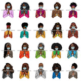 Bundle 20 Afro Lola Praying Sad Crying Pain Face Mask Begging Prayers Virus SVG Vector Clipart Cutting Files