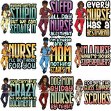 Bundle 9 Afro Lola Nurse Medical Occupation SVG Cutting Files For Cricut Silhouette and More