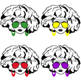 Bundle 4 Afro Lola Boss Lady Dope Diva Glamour Wearing Glasses Accesories .SVG Cut Files