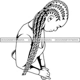 Afro Woman Braids Dreads Dreadlocks Hairstyle SVG Cut Files For Silhouette and Cricut