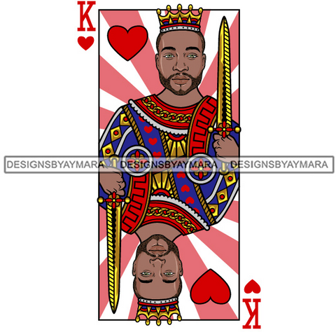 Ace King Man Royalty Blackjack Casino Card Game Attractive Black Man Bearded Hipster Male Guy Hombre Macho Manly SVG Files For Cutting