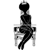Afro Queen Silhouette SVG African Goddess Cutting Files 1