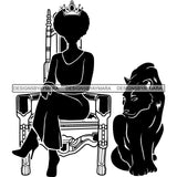 Afro Queen Silhouette SVG African Goddess Cutting Files 1