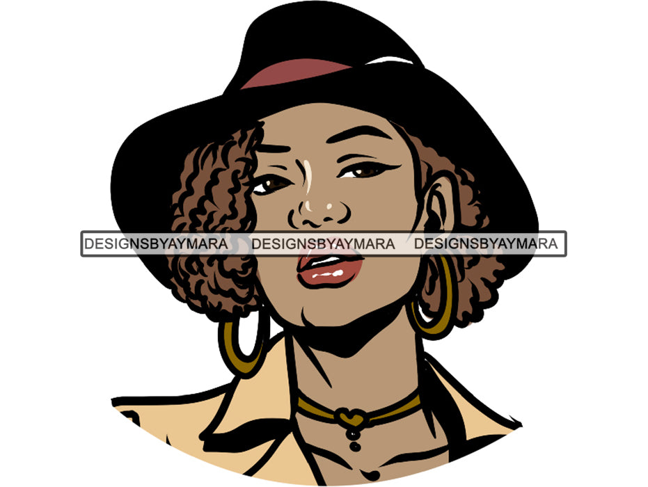 Sassy Black Woman Wearing Hat Png Clipart Cricut Silhouette Cut Cu