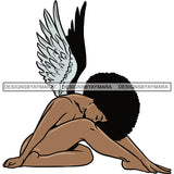 Afro Angel Black Woman SVG Cutting Files For Silhouette Cricut and More