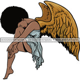 Afro Angel Black Woman SVG Cutting Files For Silhouette Cricut and More