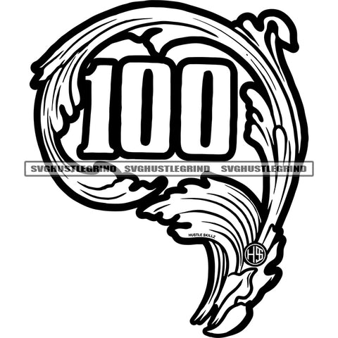 100 Classic Vintage Sport Jersey Uniform Numbers In Golden Outline Design Element Golden Color Number Vector Black And White Color BW SVG PNG JPG Vector Cutting Cricut Files