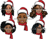 Bundle 25 Christmas Melanin Woman Designs For Commercial Use Holidays Celebration Winter Season SVG PNG JPG EPS Cutting Vector Files