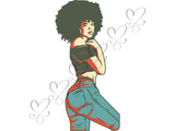 Afro Beautiful Black Woman SVG African American Ethnicity Afro Puffy Hairstyle Beauty Salon Queen Diva Classy Lady  Beautiful People Beauty Salon Princess