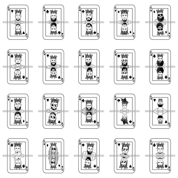 Bundle 20 Ace King Man Royalty Blackjack Casino Card Game Attractive Black Man Bearded Hipster Male Guy Hombre Macho Manly SVG Files For Cutting