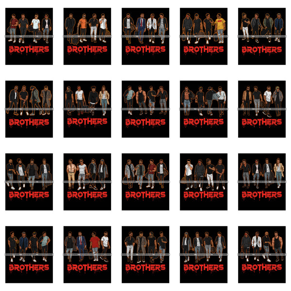 Bundle 20 Brothers Best Friend Family Love Friendship Buddy Man Handsome Men Melanin African American Male PNG JPG SVG Cutting Files For Silhouette Cricut and More!