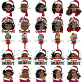 Bundle 25 Christmas Melanin Woman Designs For Commercial Use Holidays Celebration Winter Season SVG PNG JPG EPS Cutting Vector Files