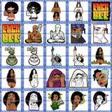Bundle 25 Self Love Queen King Woman Man Melanin Smoking Blunt Liberty Statue Gun Hand Woman Wearing Hijab Stoned Buda Mix Bundle SVG PNG JPG Cut Files For Silhouette Cricut and More!