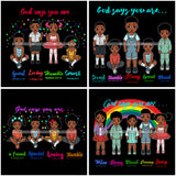 Bundle 4 God Says You Are Kids Girls Boys Kids Children Bible Quote .SVG Cut Files For Silhouette Cricut and More!