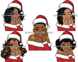 Bundle 25 Christmas Melanin Woman Designs For Commercial Use Holidays Celebration Winter Season SVG PNG JPG EPS Cutting Vector Files