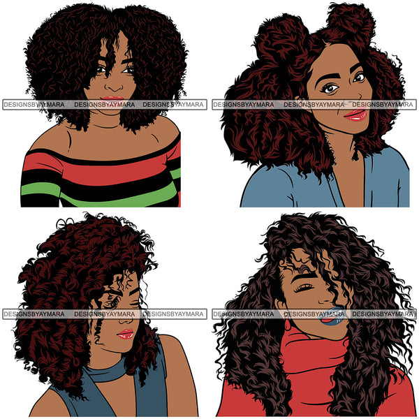 Bundle 4 Afro Woman Melanin Popping SVG Files For Cutting and More!