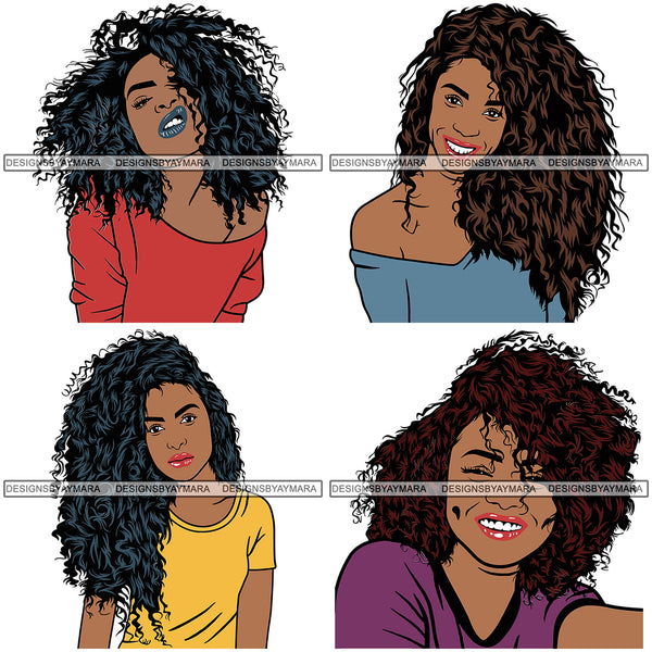 Bundle 4 Afro Woman Melanin Popping SVG Files For Cutting and More!