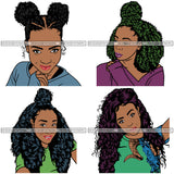 Bundle 4 Afro Woman Melanin Popping SVG Files For Cutting and More!